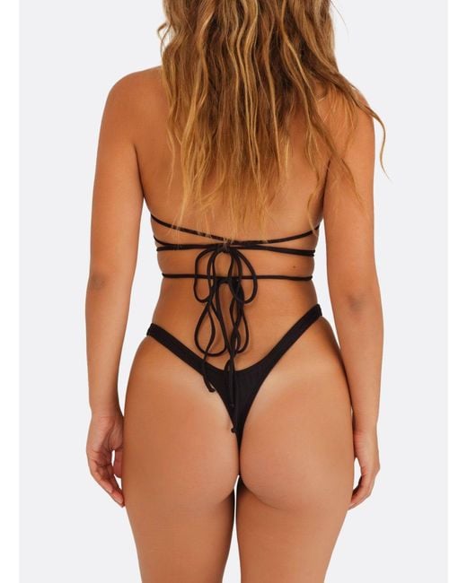 Minimale Animale Black Nolita Thong Bikini Bottom