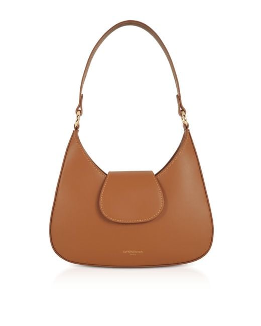Le Parmentier Brown Obolo Leather Shoulder Bag