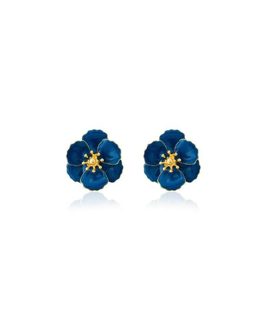 Milou Jewelry Blue Blossom Flower Earrings