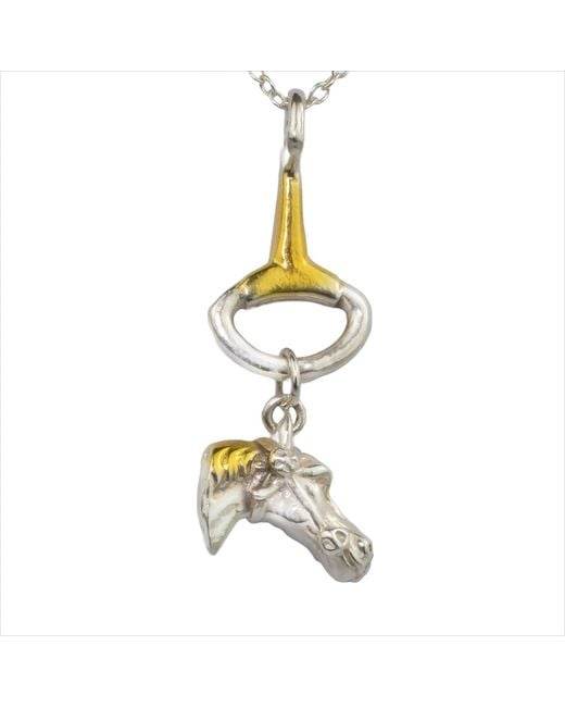 Simon Kemp Jewellers Metallic Horse Head And Snaffle Bit Pendant Eighteen. Carat On Solid Sterling