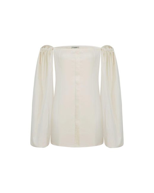 Thisisu Collection White Kaia Balloon Sleeve Mini Dress