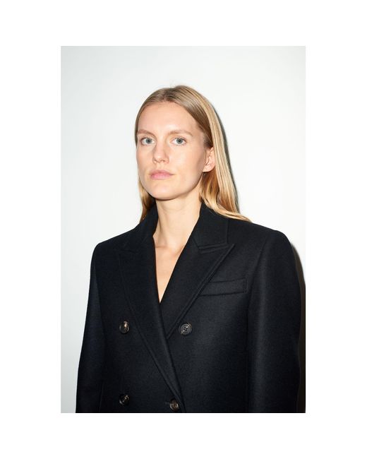Hegarty Black Double Breasted Cashmere And Wool Overcoat