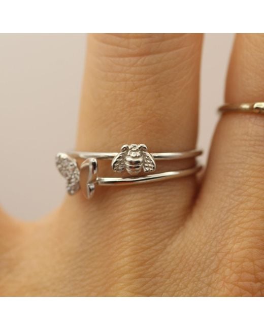 VicStoneNYC Fine Jewelry White Happy Bee Ring