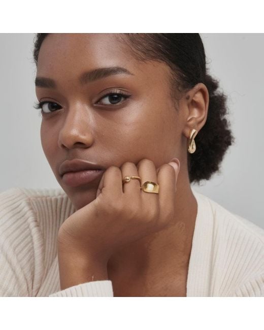 Shabella Nyc Metallic Moon Adjustable Ring
