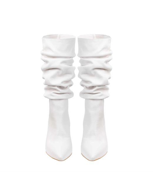 Ginissima White Butter Leather Eva Boots