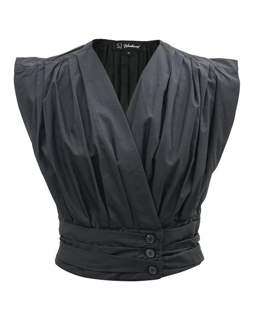 Smart and Joy Black Cross-Heart Crop Top