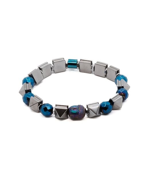 Ebru Jewelry Blue Energy Of Buddha Hematite Stone Beaded Bracelet
