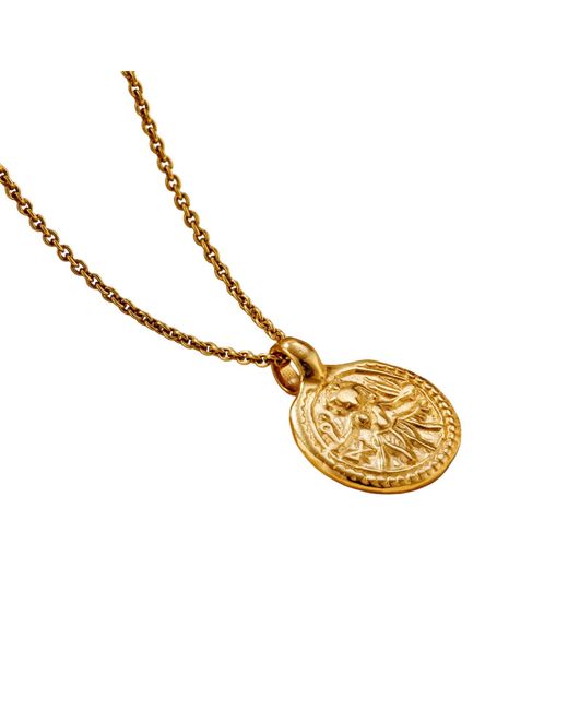 Posh Totty Designs Metallic Plated Vintage Style Circle Lucky Deity Charm Necklace