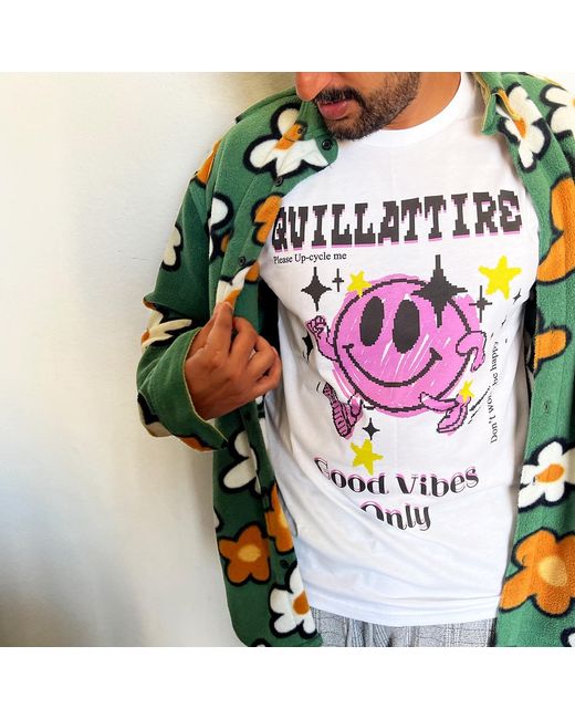 Quillattire White Good Vibes Smile Tee