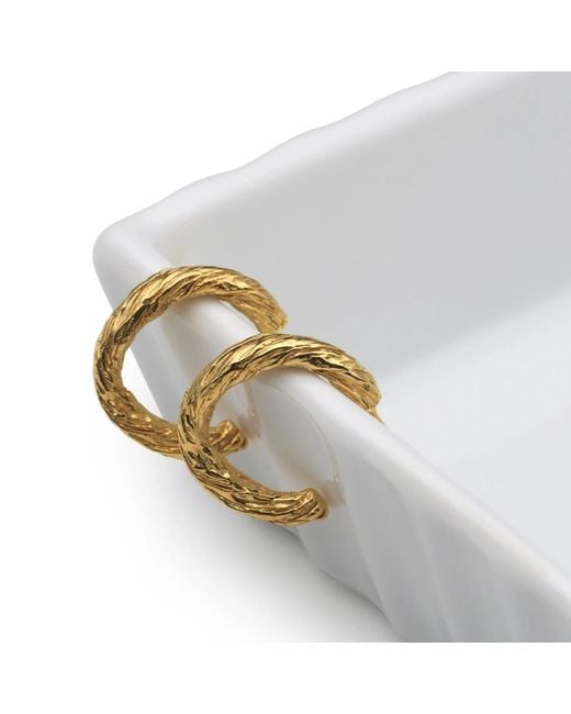 EVA REMENYI Metallic Archaic Small Hoop Earrings