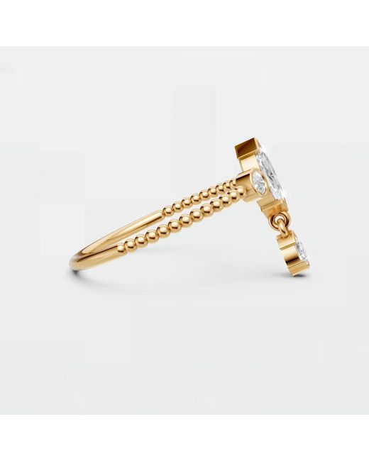 Aya Fine Jewelry Metallic Marquise & Pear Lab Diamond Dangle Ring