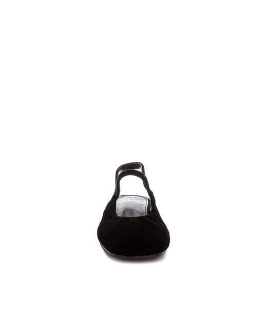 Rag & Co Black Bounzi Soft Suede Leather Slingback Sandals