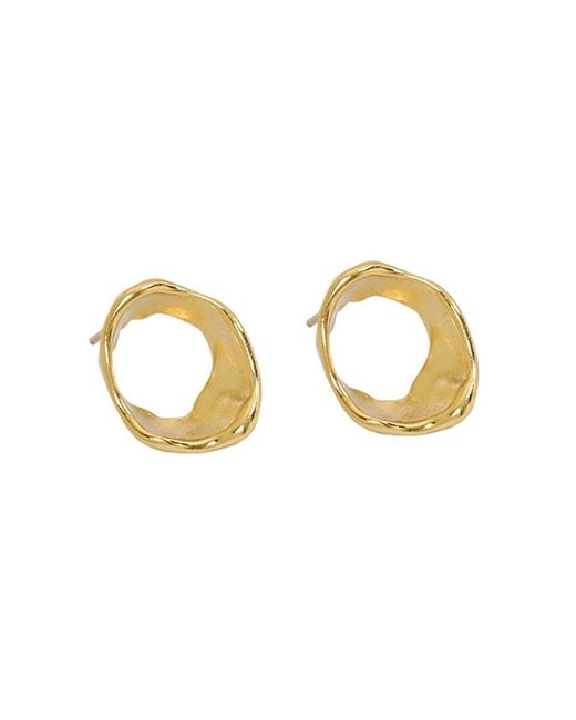 Janus Edinburgh Metallic Findhorn Vermeil Sterling Textured Circle Whirlpool Earrings