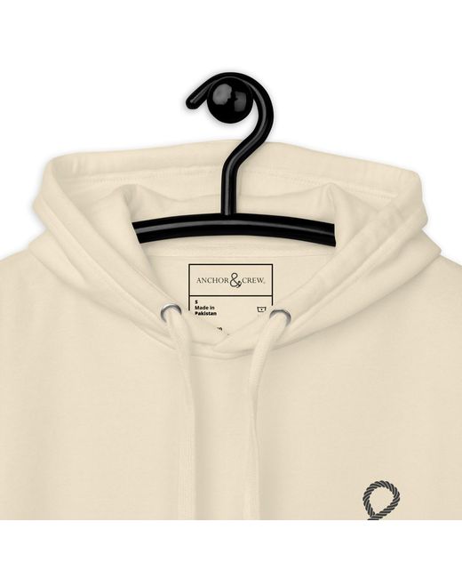 Anchor and Crew White Neutrals Bone Palm Tree Slow Sundays Running Club Cotton Blend Hoodie for men