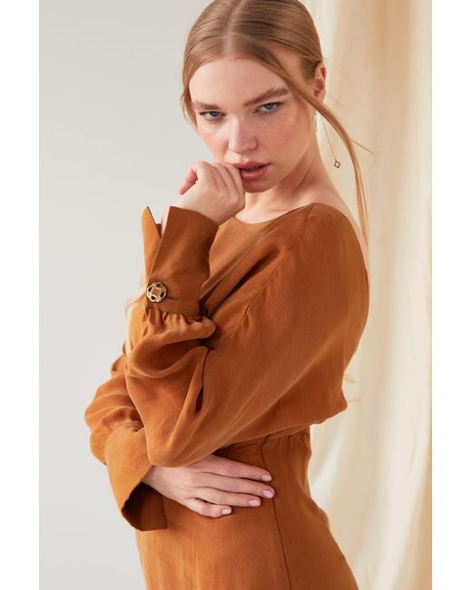 Sarvin Orange Mustard Dress