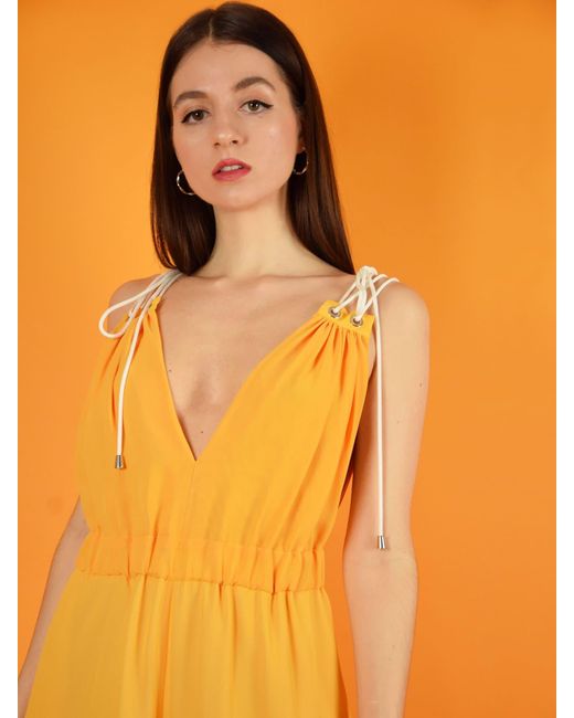 blonde gone rogue Orange Eternal Summer Jumpsuit, Upcycled Polyester, In Yellow