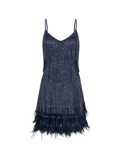 Pretty Eccentric Blue Hundred Watt Tassel Dress