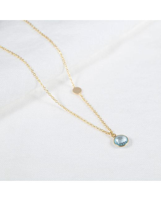 Auree Jewellery Metallic Salina Vermeil Disc & Topaz Necklace
