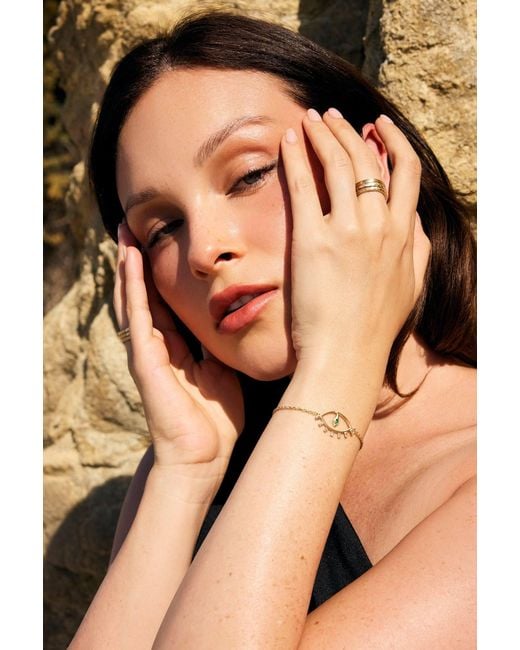 Jewelbird Metallic Emerald And Diamond Snake Eye Bracelet
