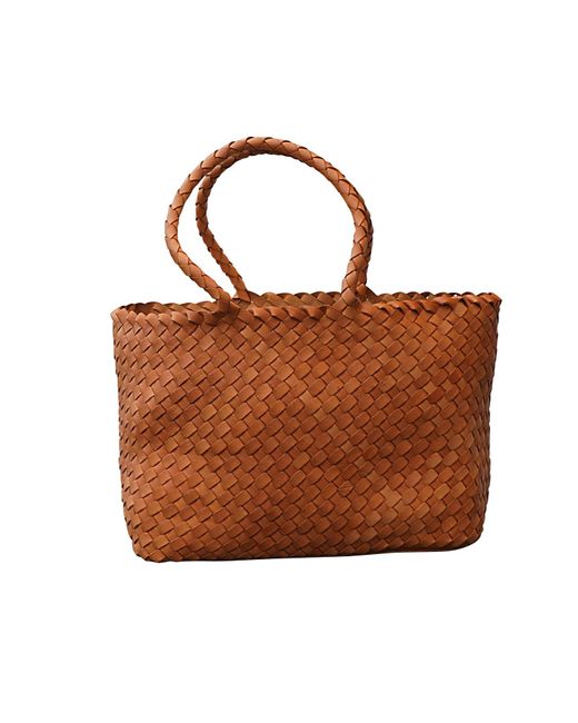 Rimini Brown Woven Leather Handbag 'maura'