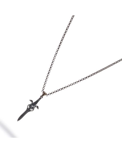 Ebru Jewelry Metallic Serpent Blade Sterling Necklace for men