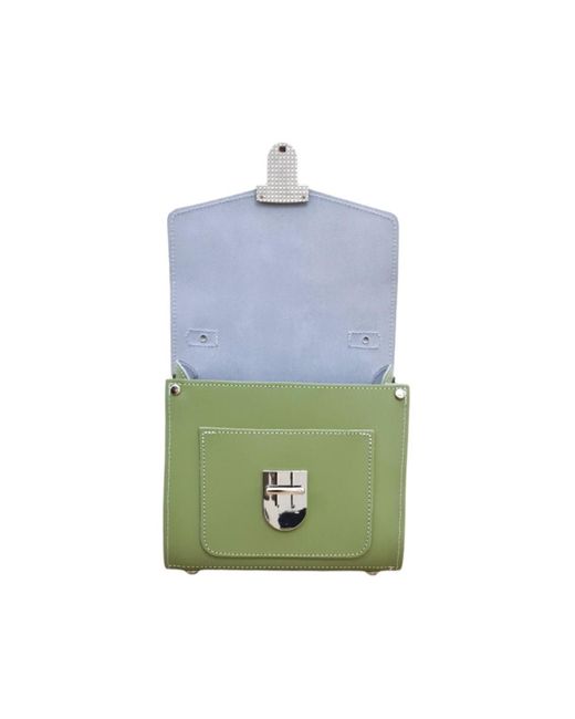 Zatchels Green Handmade Leather Sugarcube Plus