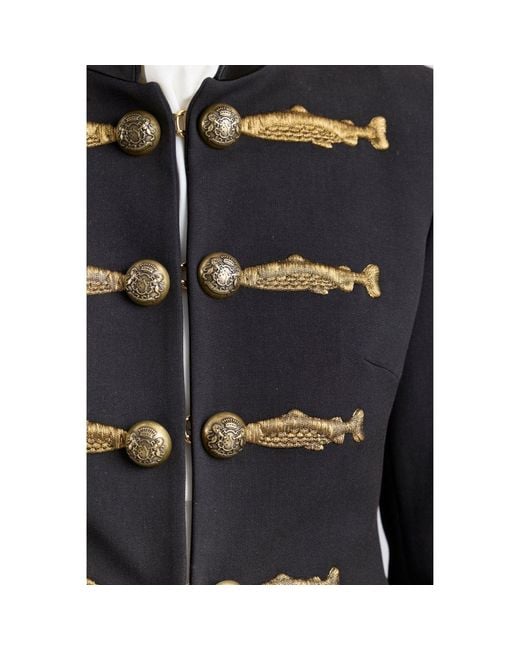 The Extreme Collection Black Military Blazer With Embroidery