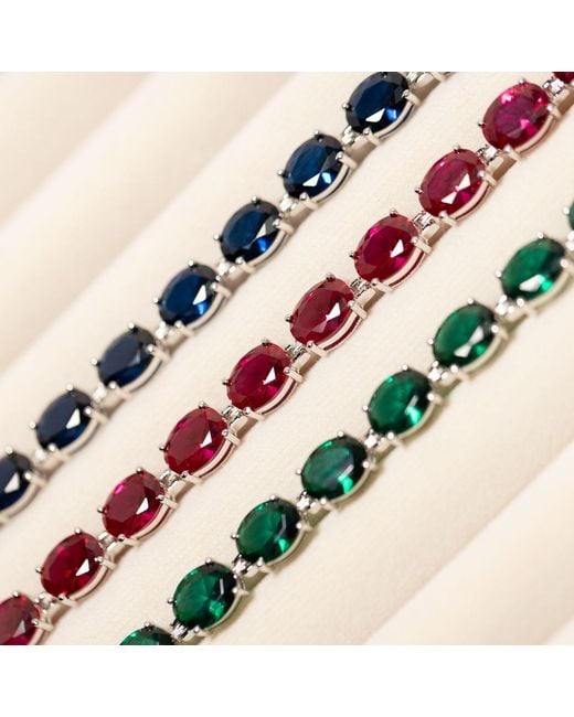 Belinda Jewelz Green Kierra Oval-Cut Emerald Tennis Bracelet