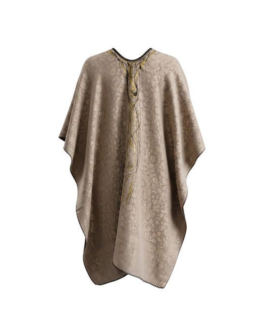 Saniya Khan Brown Golden Hand Painted Cape
