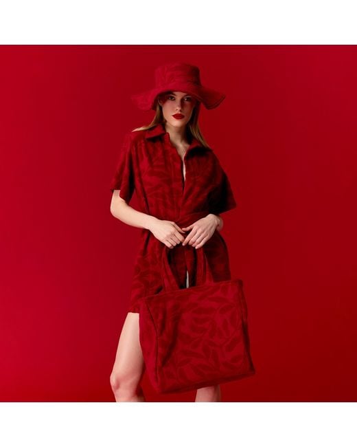 Nur Karaata Red Victoria Beach Dress