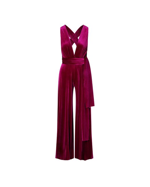 Beatrice von Tresckow Red Velvet Jumpsuit