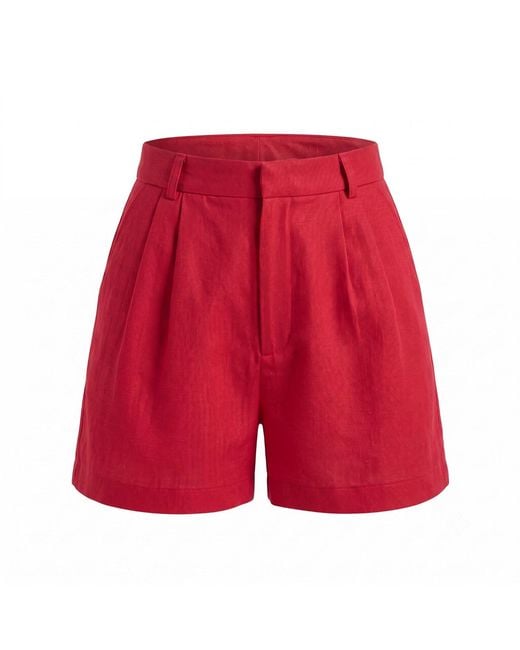 Yumi Kim Red Rhea Linen Short