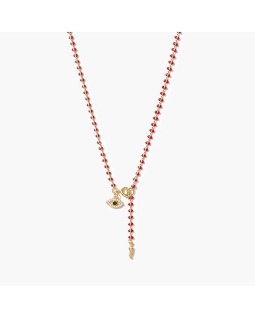 Alexie of Athens Metallic Protection Evil Eye Bead Lariat