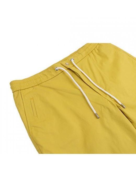 DAVID WEJ Yellow Plain Drawstring Shorts – for men