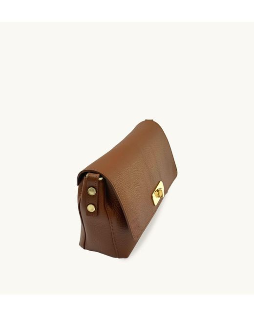 Apatchy London Brown The Maisie Midi Tan Leather Bag