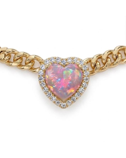BLOOMTINE | Earth Angel HQ Pink Loves Frequency Mini Plated Fire Opal Heart Choker Necklace