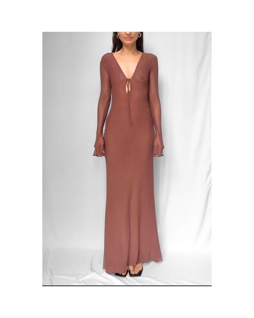 Alia Studio Red Améthyste Maxi Mesh Dress