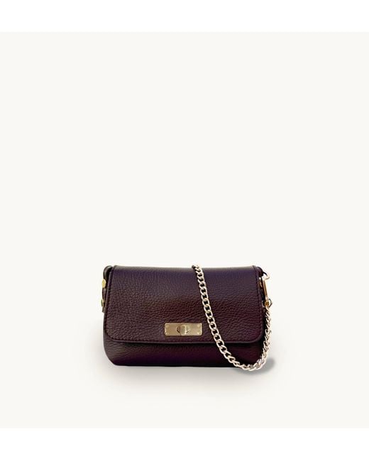 Apatchy London Purple The Maisie Mini Burgundy Leather Bag