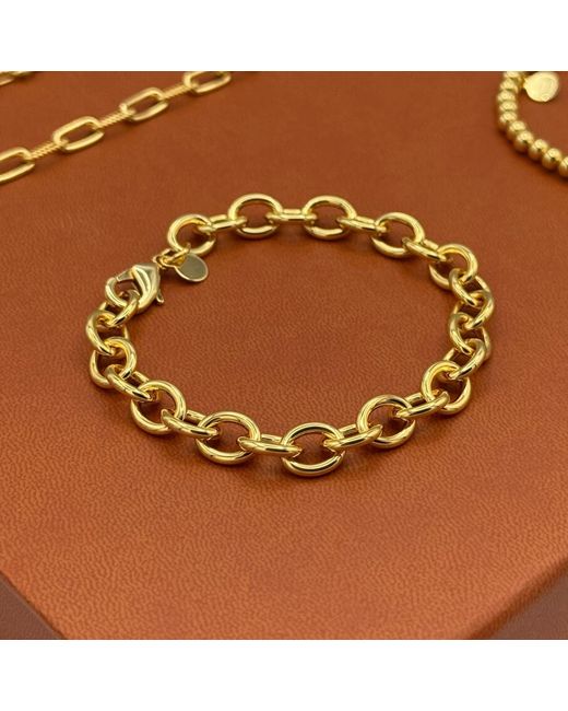Nazzar Metallic Oval Link Chain Bracelet