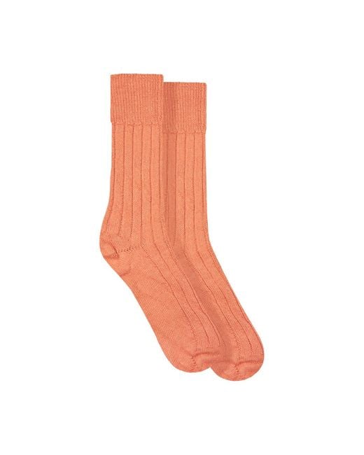 Paul James Knitwear Orange Alpaca Kenilworth Lounge Socks