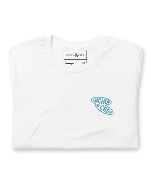 Anchor and Crew Blue Surf N Waves Passenger Organic Cotton T-Shirt for men