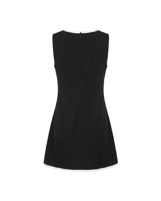 Modenaire Black Contrast Trim Mini Dress Structured Silhouette