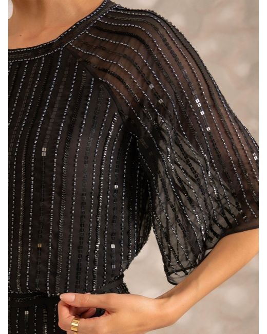Rose & Nancy Black Aurora Sequin Top