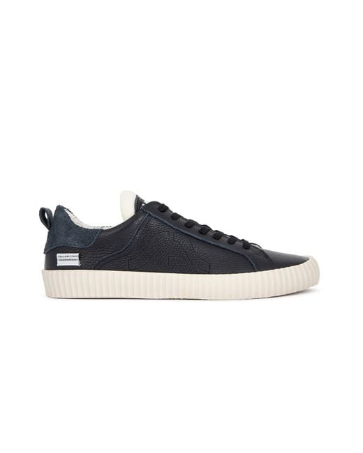 Springa | Unique Vulcanized Sneakers Italian Handmade Blue Wavy Leather Sneakers for men