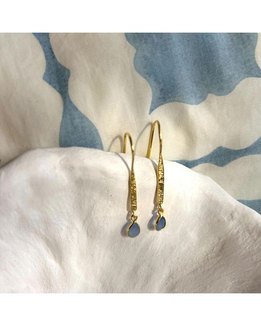Isla Silver White Chalcedony Dream Drop Earrings