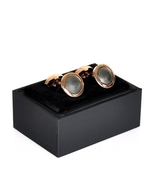 DAVID WEJ Brown Circle Patterned Cufflinks for men