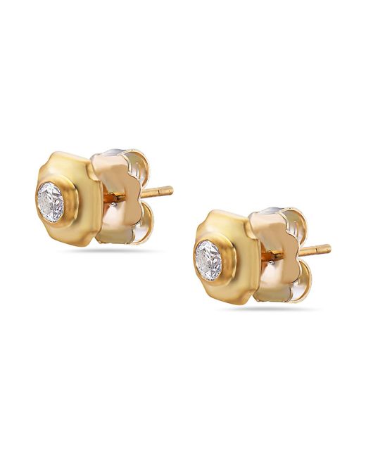 Artisan Metallic Round Diamond Stud Earrings