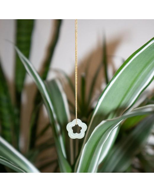 seree Green Plum Blossom Jade Pendant Necklace