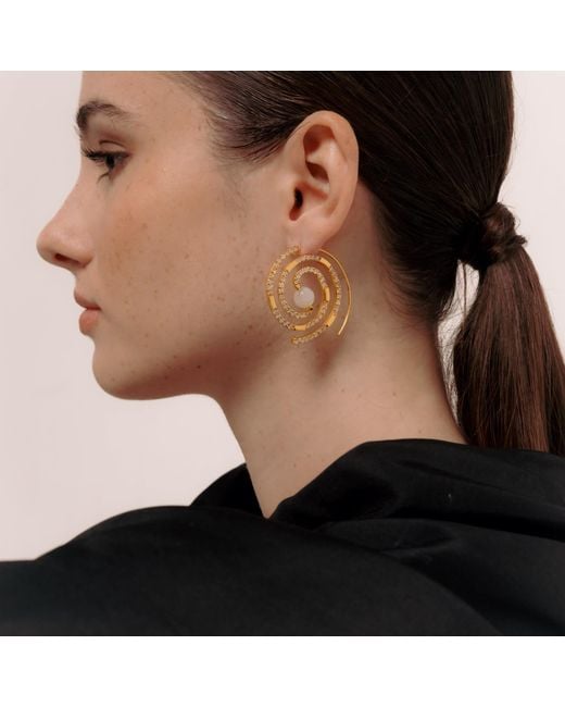Lavani Jewels Metallic Helia Hoop Earrings