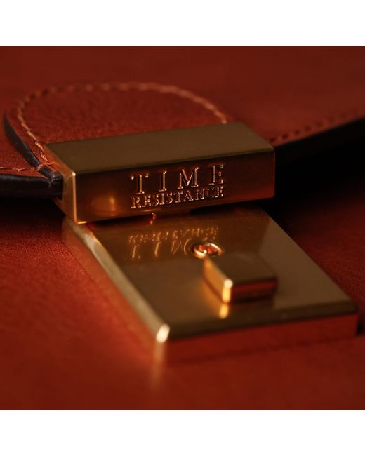 Time Resistance Brown Classic Design Leather Briefcase for men